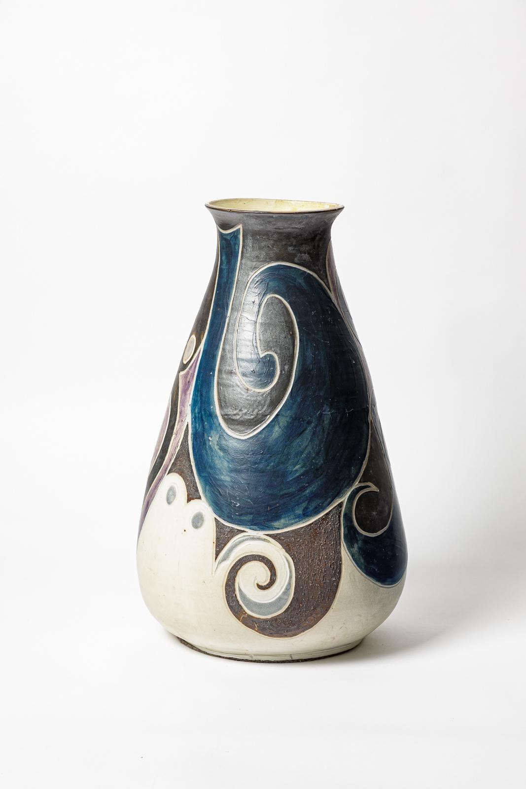 Porzellanvase von Georges Martin, ca. 1970-1980. im Zustand „Hervorragend“ im Angebot in Saint-Ouen, FR