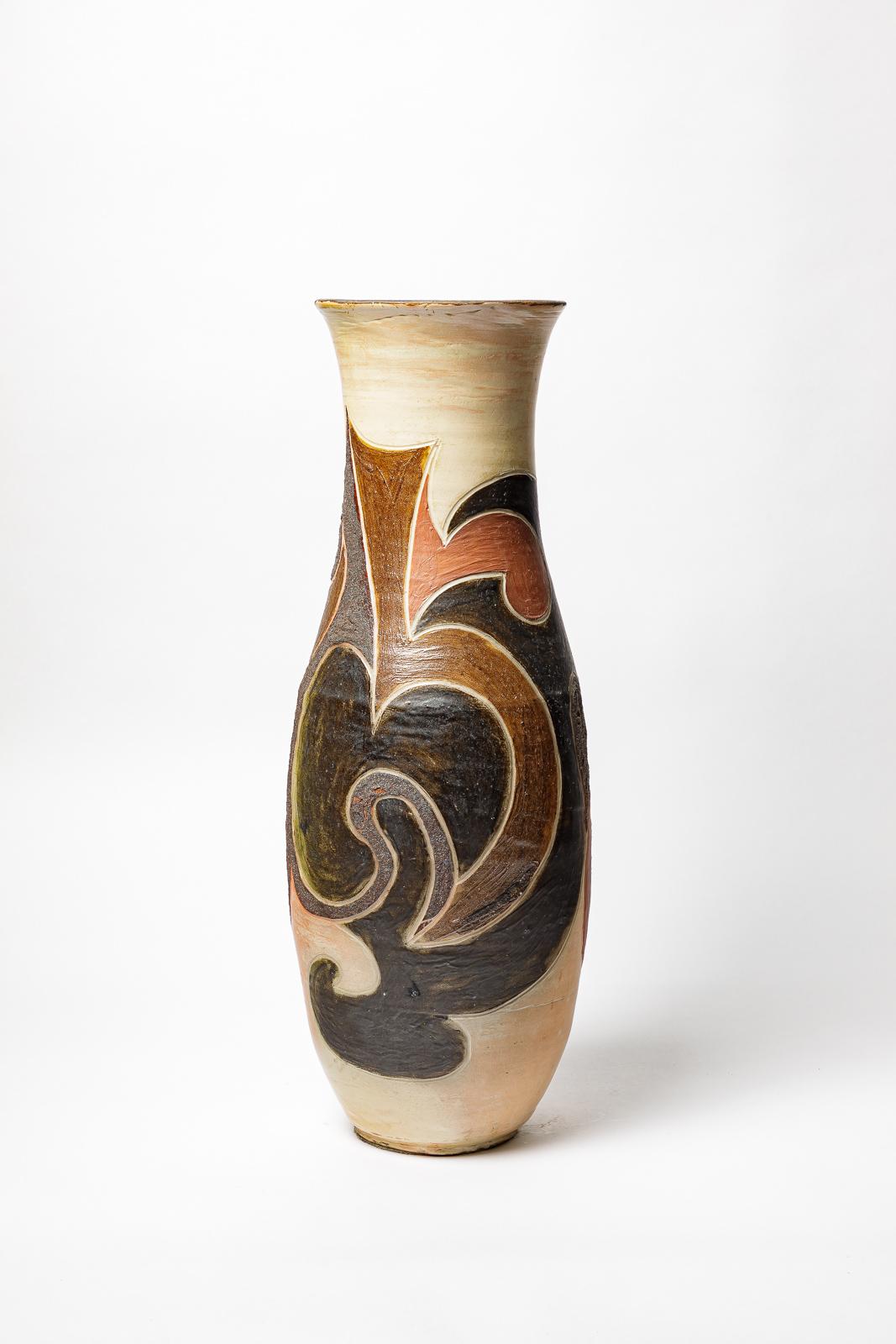 Porzellanvase von Georges Martin, ca. 1970-1980. im Zustand „Hervorragend“ im Angebot in Saint-Ouen, FR