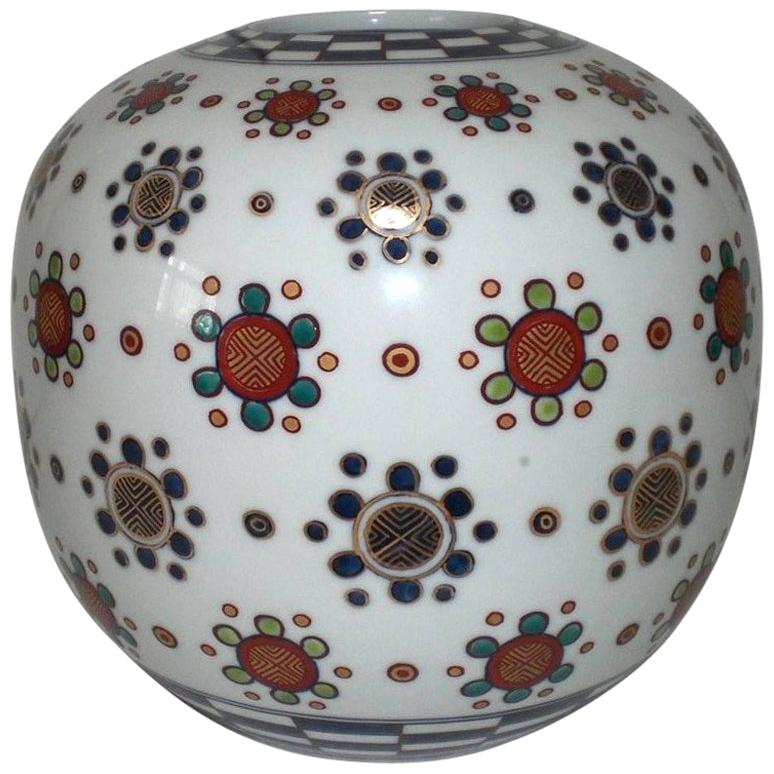 Porcelain Vase by Japanese Master Artist For Sale