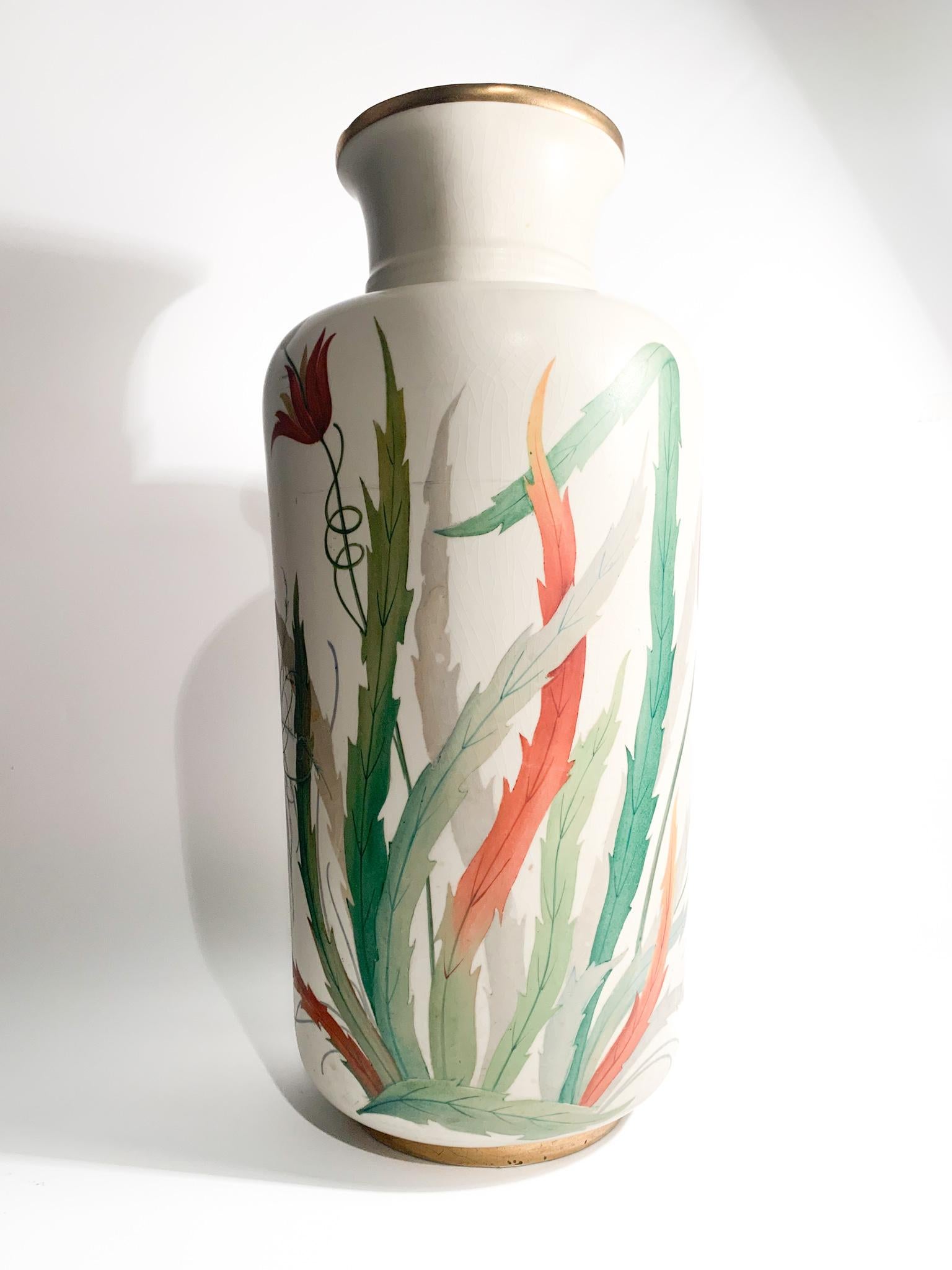 Porcelain Vase by Richard Ginori Hand Painted from the 1920s For Sale 7