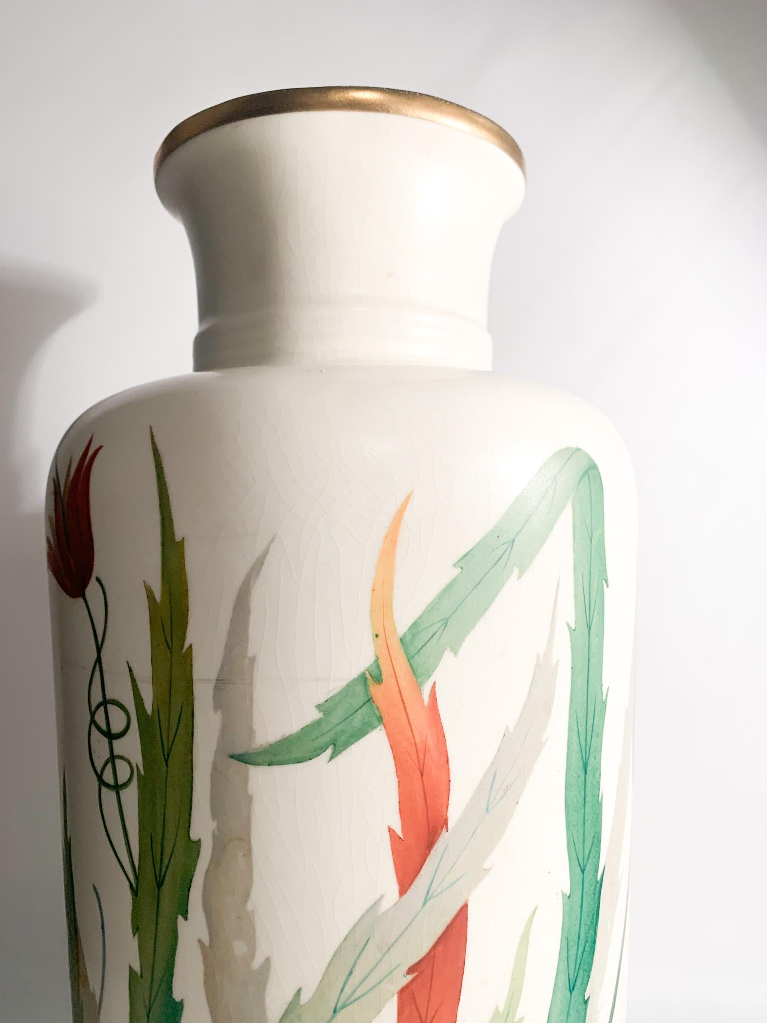 Porcelaine Vase en porcelaine de Richard Ginori peint à la main des années 1920 en vente