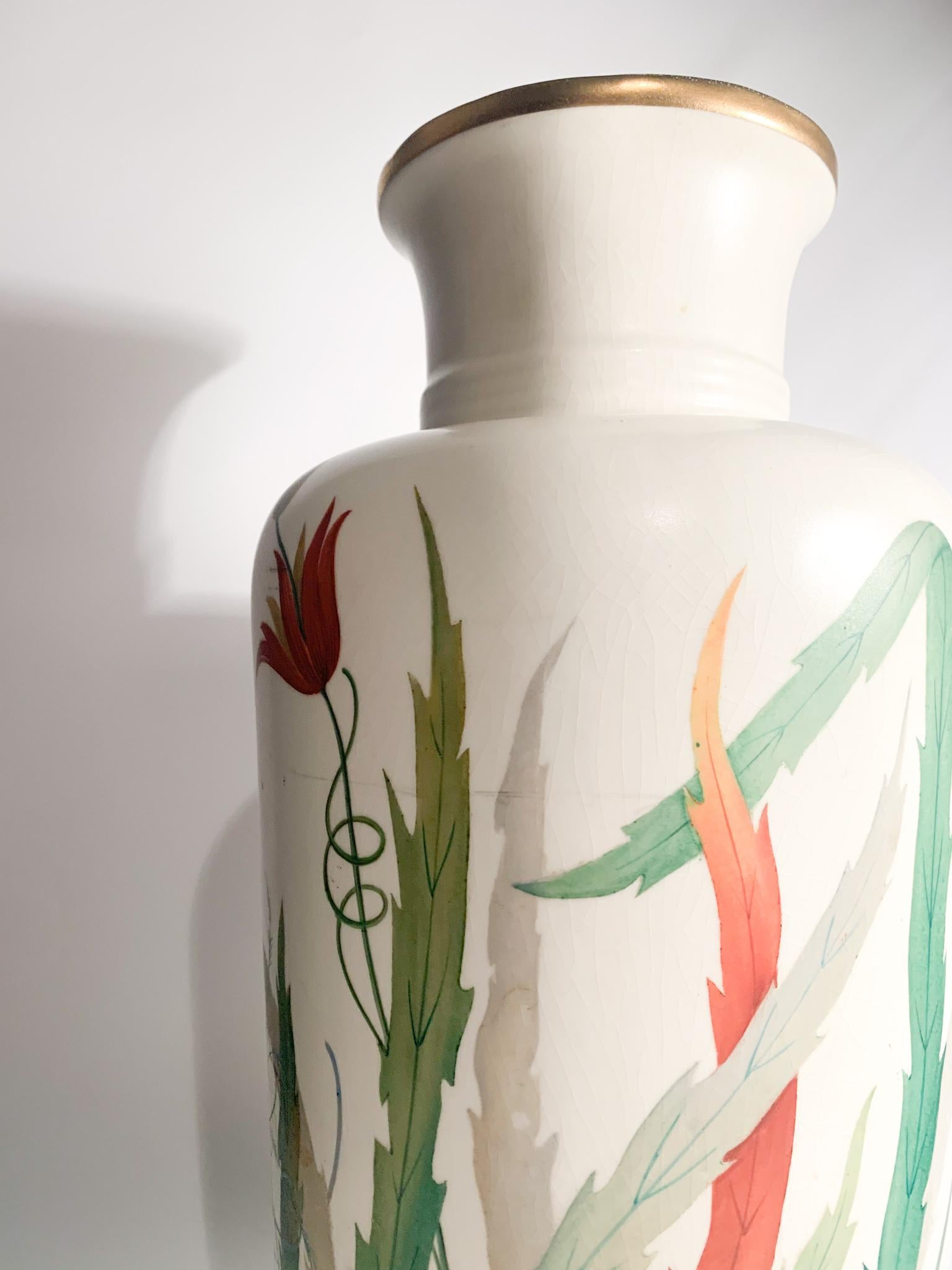 Porcelain Vase by Richard Ginori Hand Painted from the 1920s For Sale 2