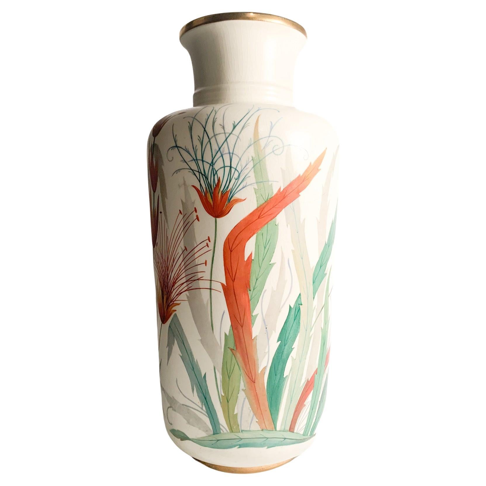 Porzellanvase von Richard Ginori Handbemalt aus den 1920er Jahren im Angebot