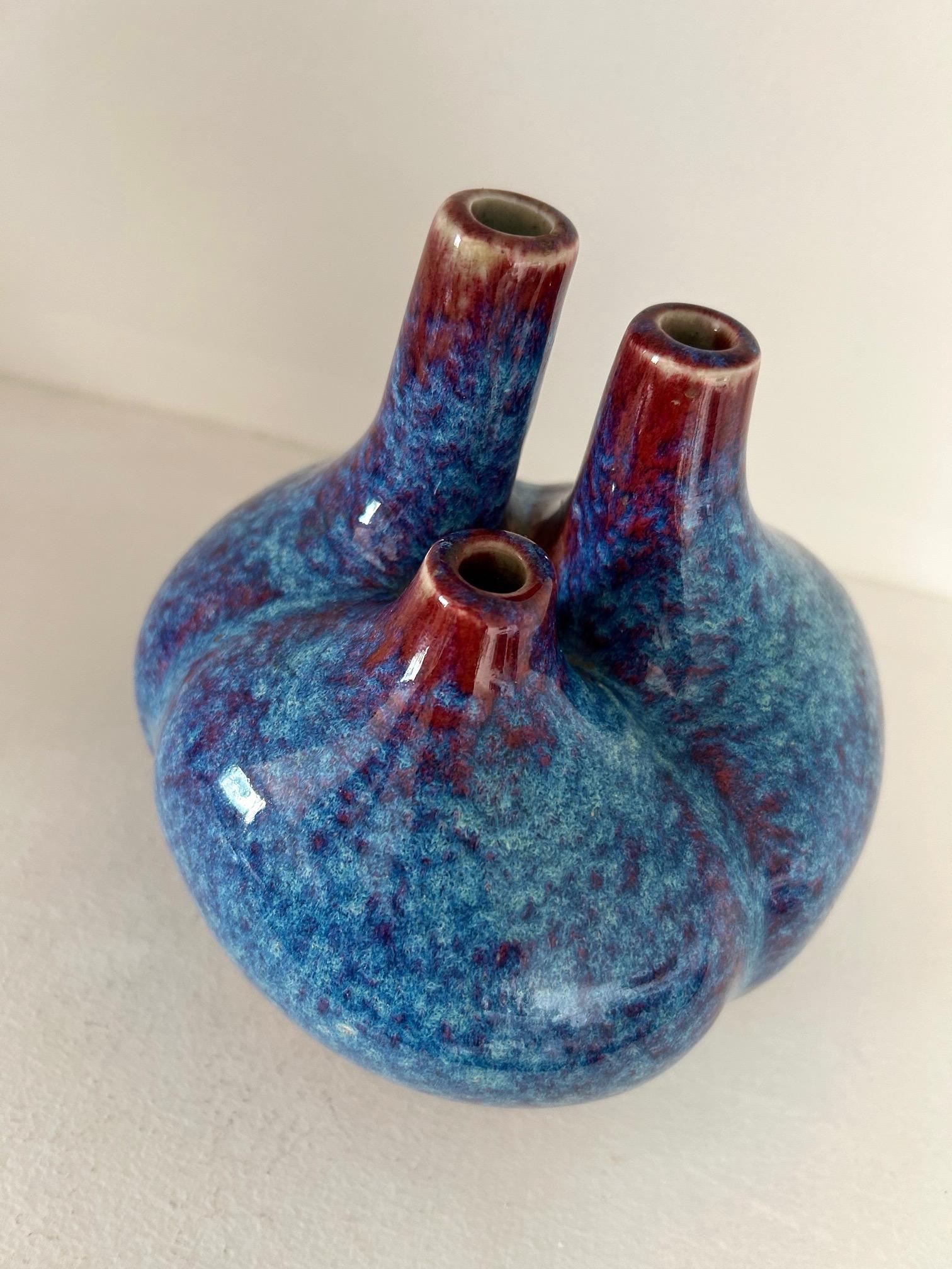 Jarrón de porcelana de Tim Orr circa 1970 (cerámica-Vallauris-Laborne-periodo caprón) en Bueno Estado en LE CANNET, FR