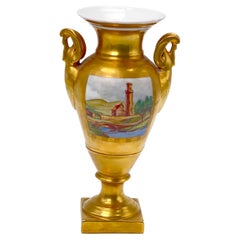 Neoclassical Porcelain Vase Hand-Painted Ornamented Decoration, Jacob Petit