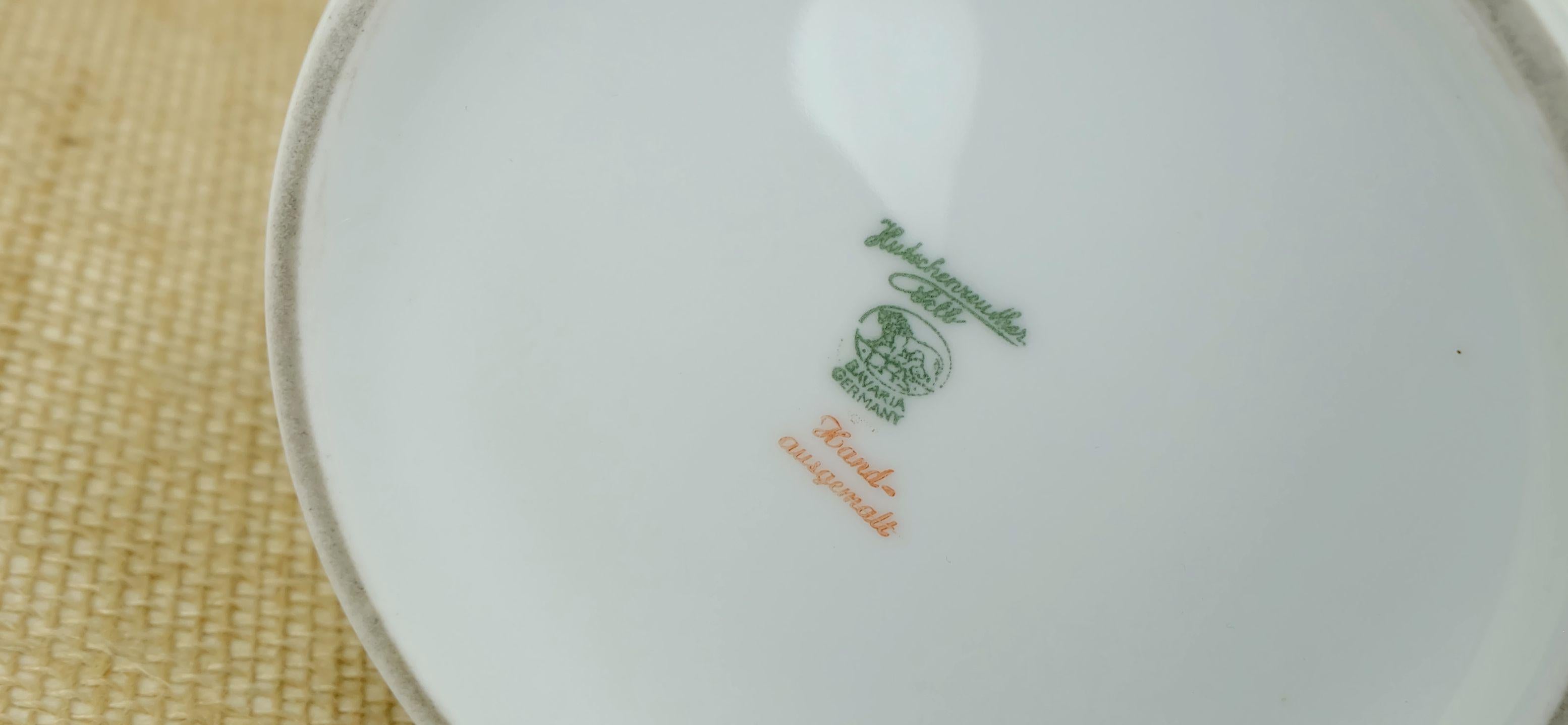 JARRON de porcelana hutschenreuther años 50 pintado a mano motivo ciudad mediterranea en venta 2