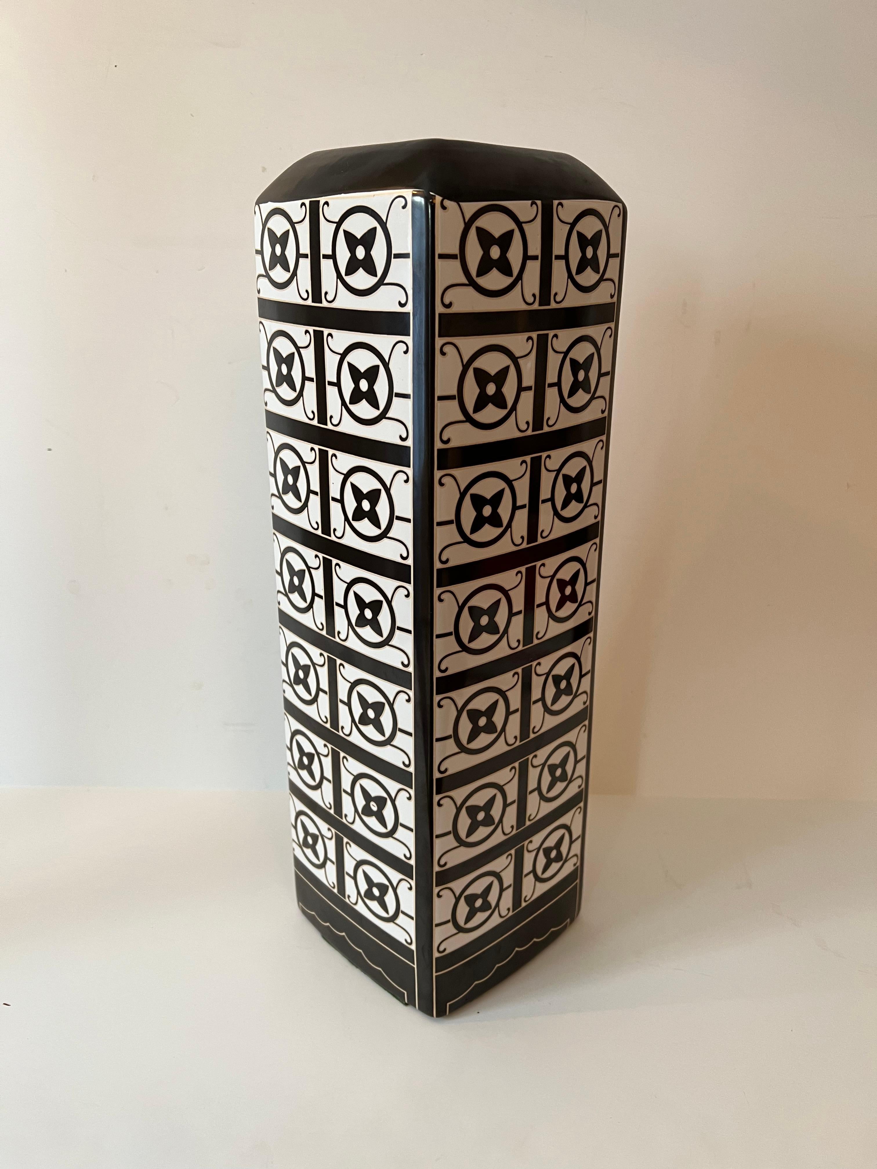 Modern Porcelain Vase in the Style of Louis Vuitton For Sale