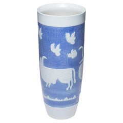 Porcelain Vase “La Visite Au Troupeau”, 1950s
