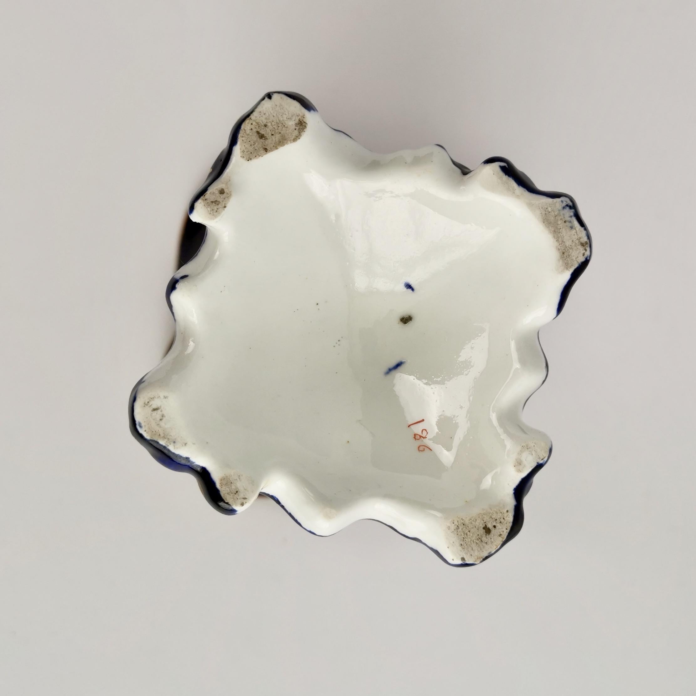 Porcelain Vase Samuel Alcock, Cobalt Blue, Swan Handles, Rococo Revival 8