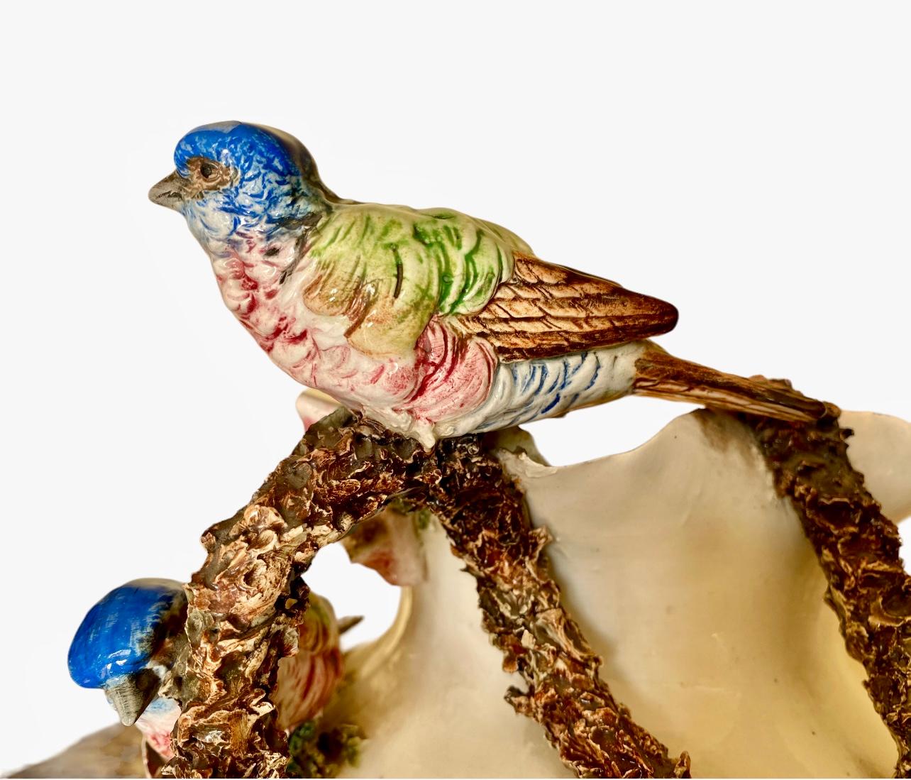 Porzellanvase mit Vögeln  im Zustand „Gut“ im Angebot in Beaune, FR
