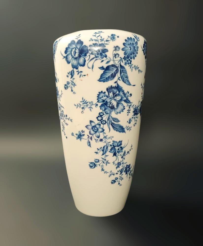 German Porcelain Vase with Blue Flowers by Krautheim For Sale