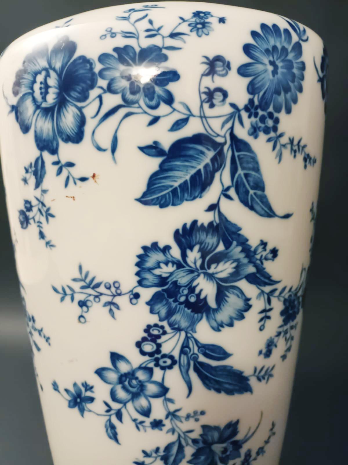 Porcelain Vase with Blue Flowers by Krautheim For Sale 2