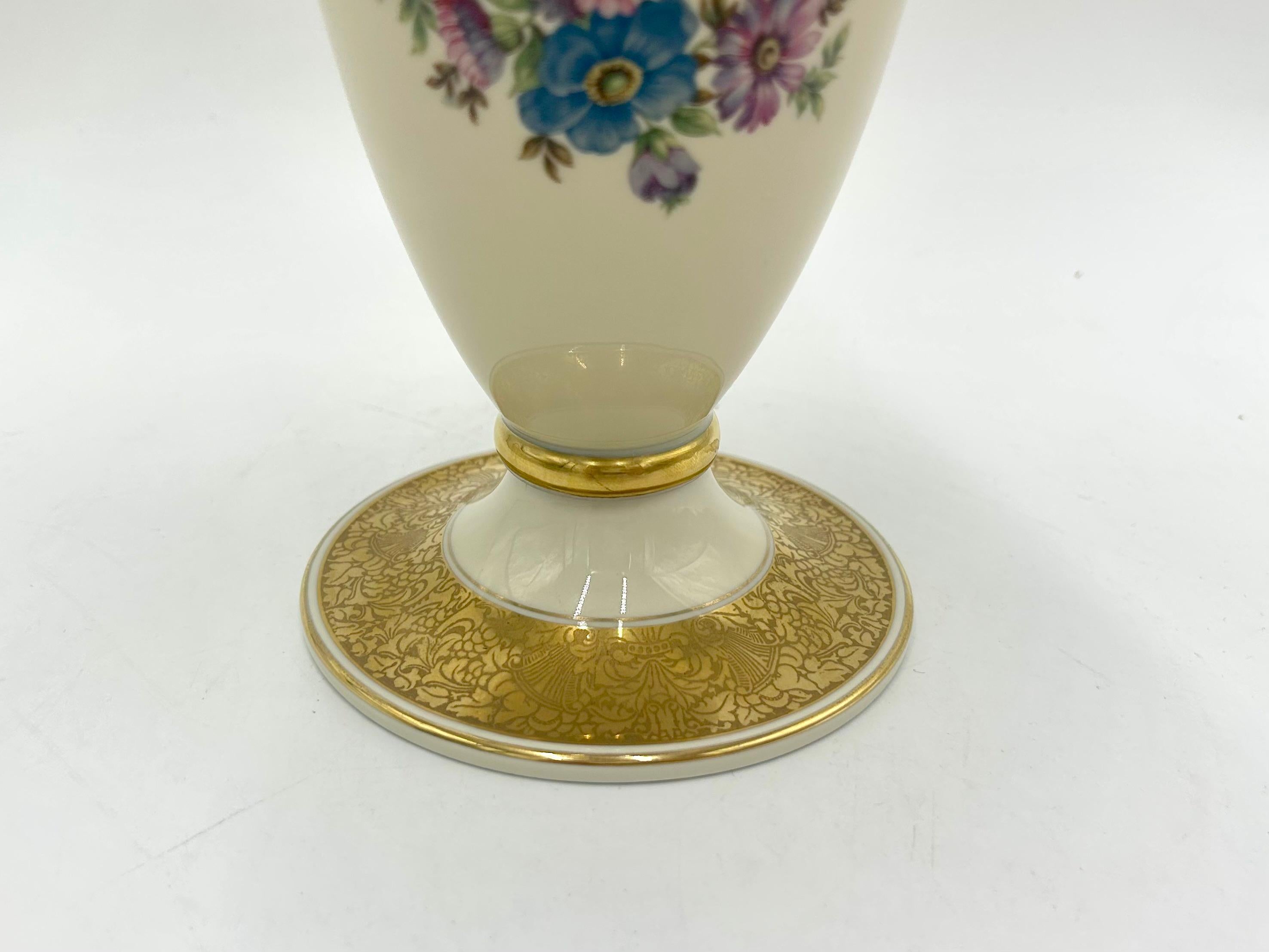 Porzellanvase mit vergoldeterBrabanter Vergoldung, Rosenthal Bahnhof Selb, Deutschland, 1940er Jahre 4