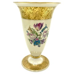 Vintage Porcelain Vase with Brabant Gilding, Rosenthal Bahnhof Selb, Germany, 1940s