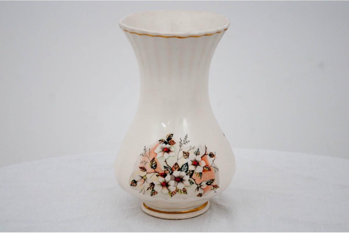Polish Porcelain Vase with Flowers