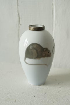 Vaso in porcellana con topi, Royal Copenhagen, Danimarca, 1898–1923