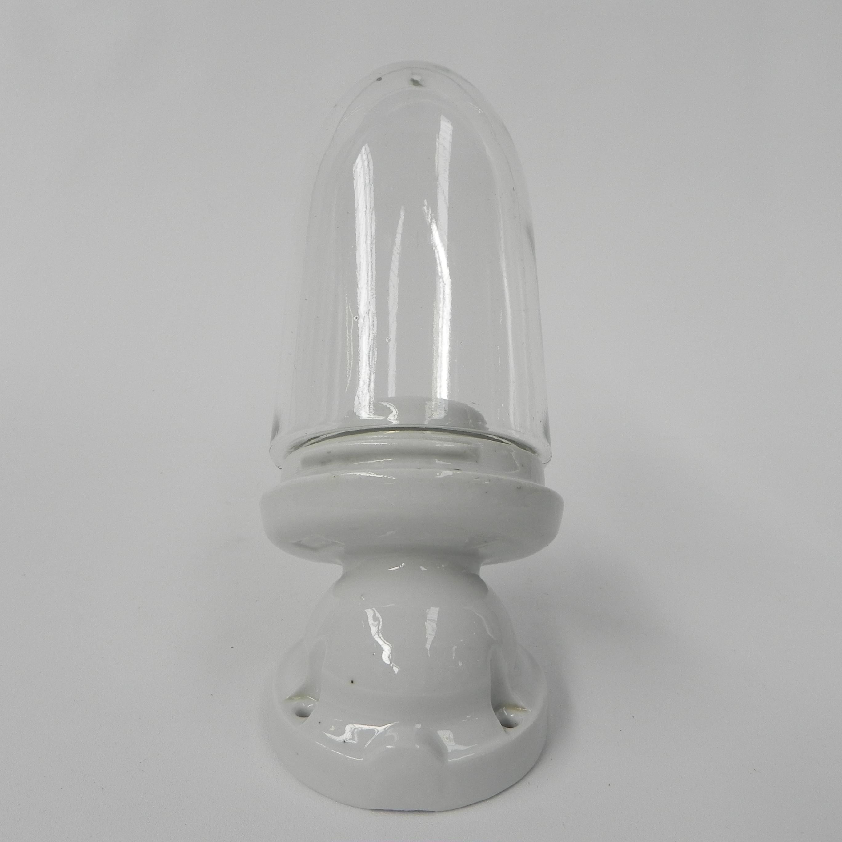 Porcelain wall lamp with glass shade, Ridem In Good Condition For Sale In EINDHOVEN, NL
