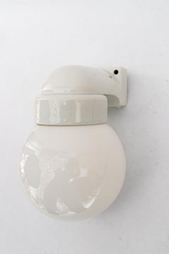 Porcelain wall lamp with opal glass shade vienna around 1920s