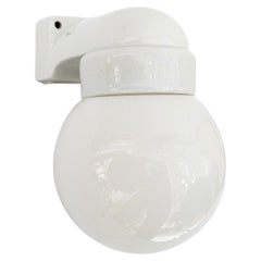 Porcelain wall lamp with opal glass shade vienna around 1920s