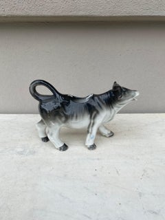 Porcelain White & Black Cow Creamer Circa 1930