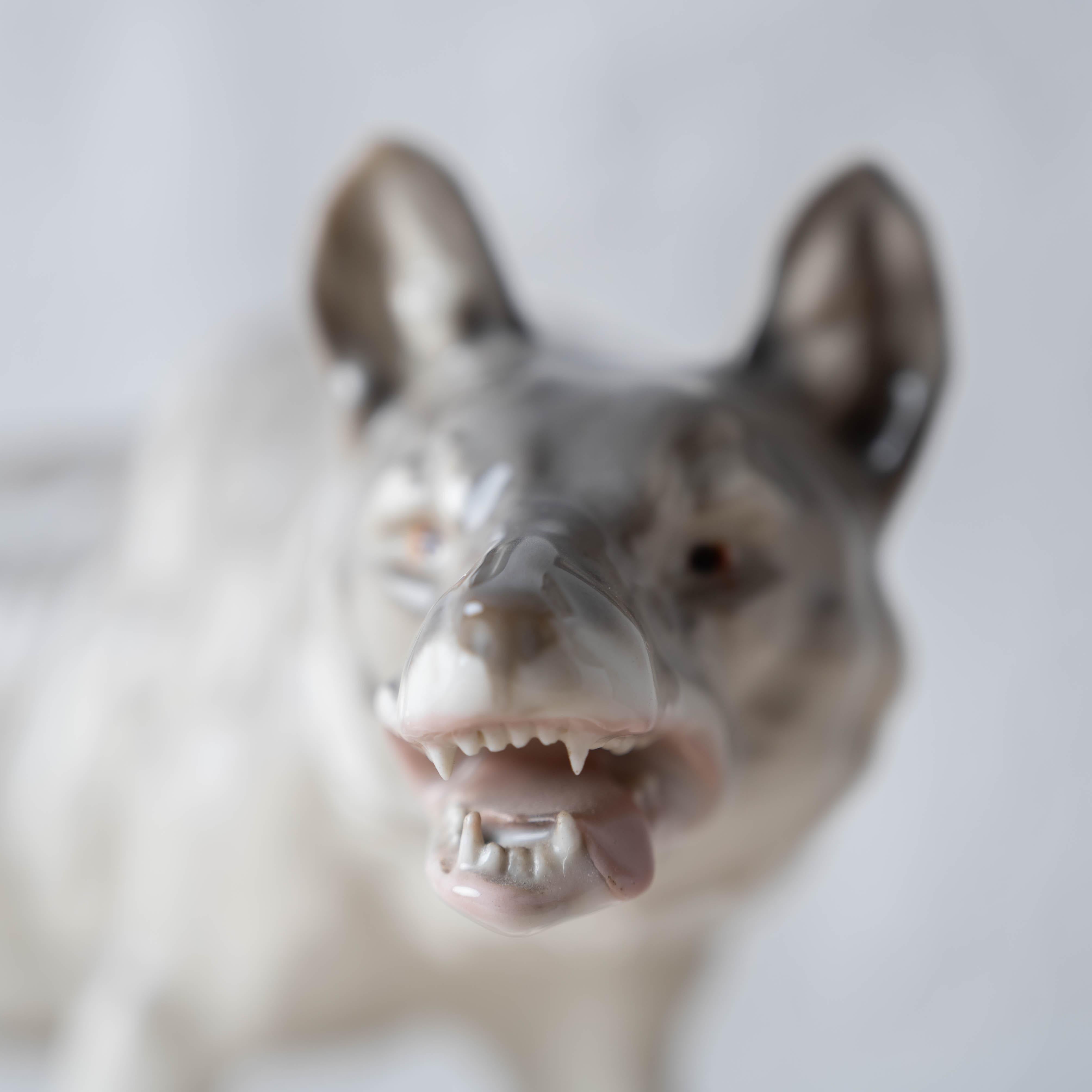 Porcellana Porcelain Wolf by Waldemar Lindström for Rörstrand in vendita