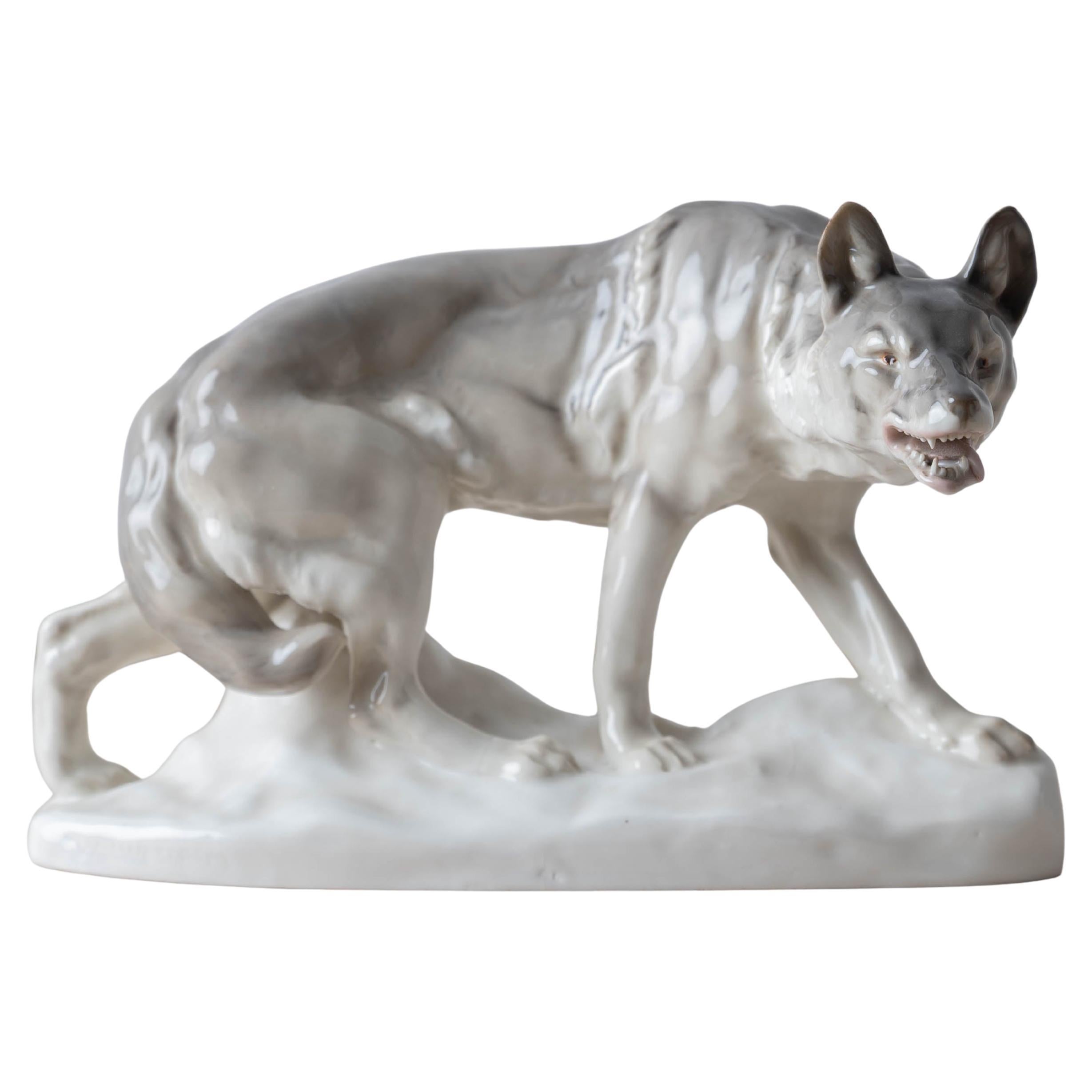 Porcelain Wolf by Waldemar Lindström for Rörstrand in vendita