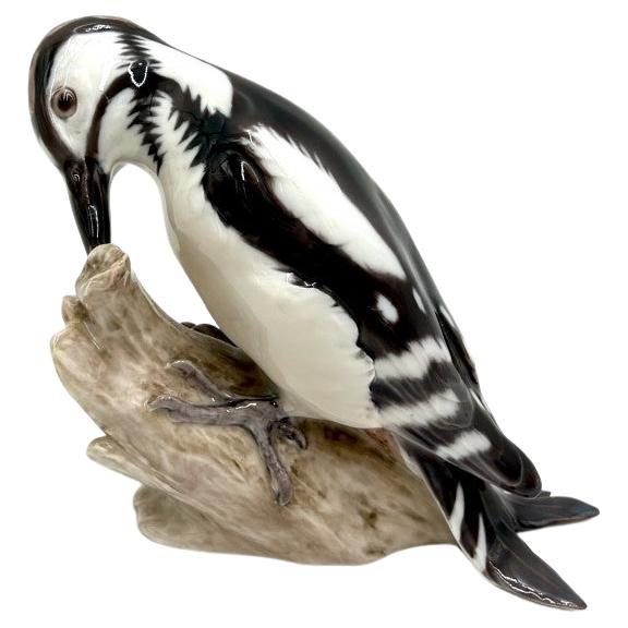 Porcelain Woodpecker Figurine, Bing & Grondahl, Denmark, 1970s/1980s For Sale