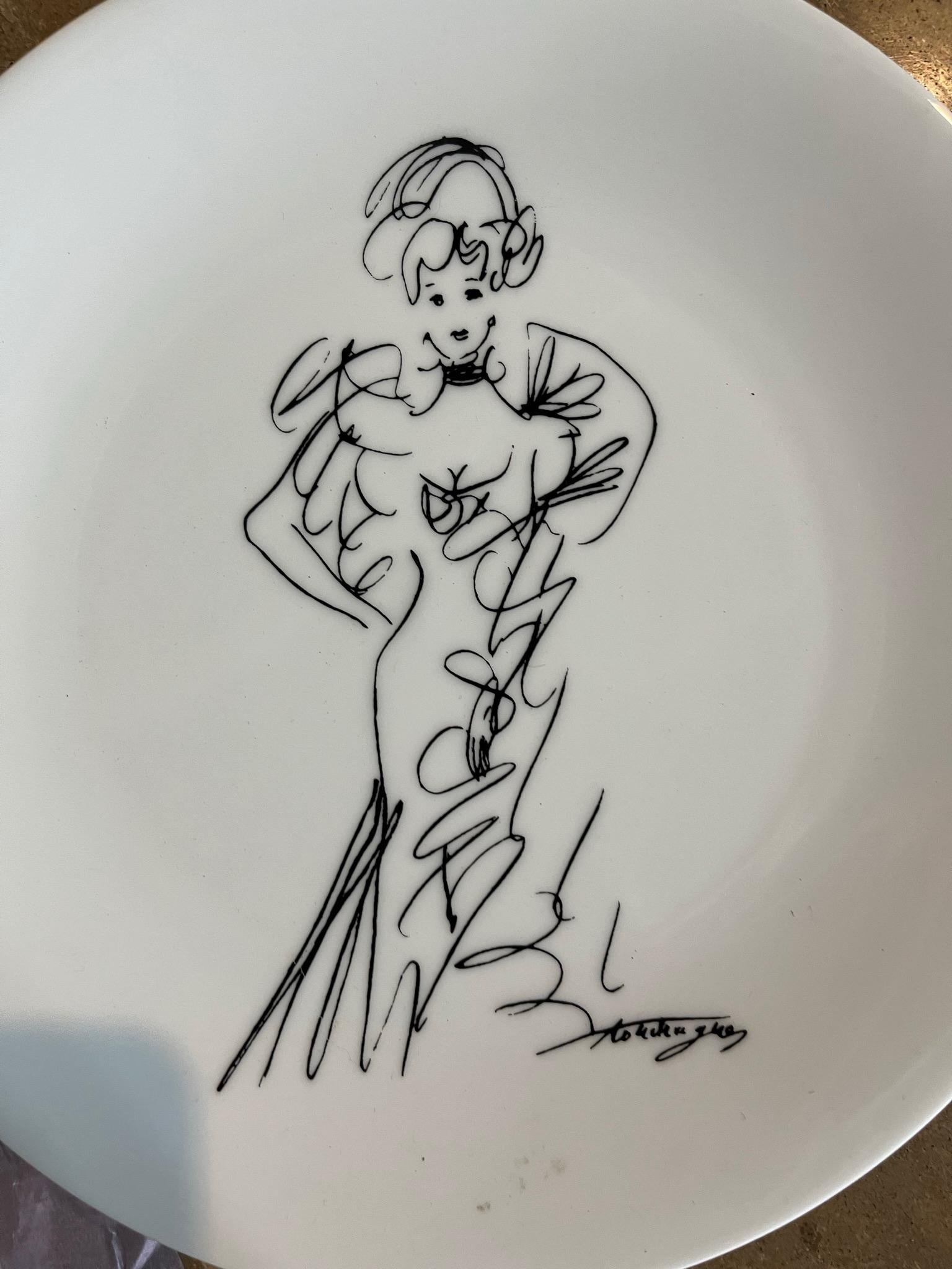 Porcellana  Piatti dipinti a mano da un noto artista in edizione limitata in vendita 7
