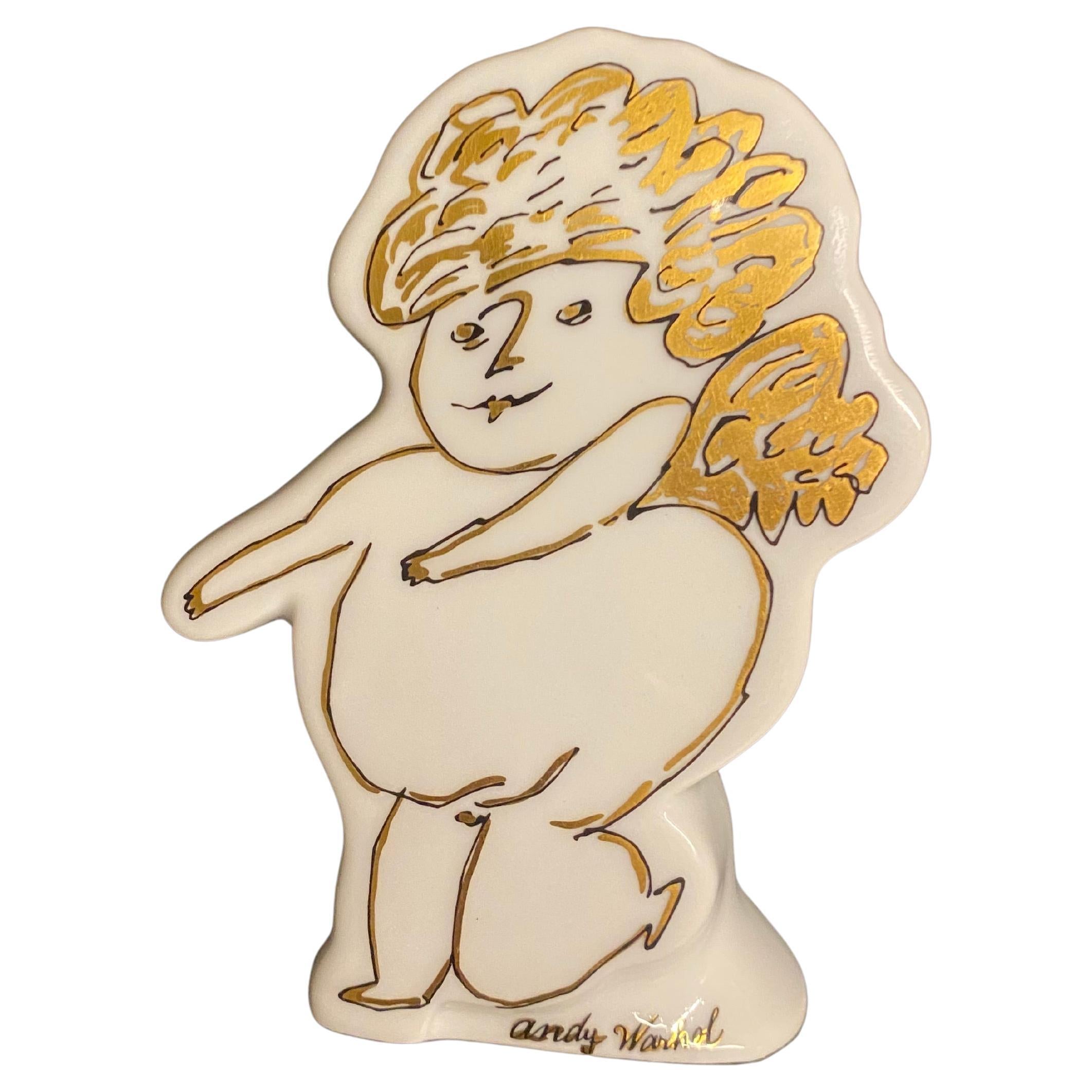 Rosenthal Porcelain Angel Candlestick After Andy Warhol, Circa 1980 For Sale