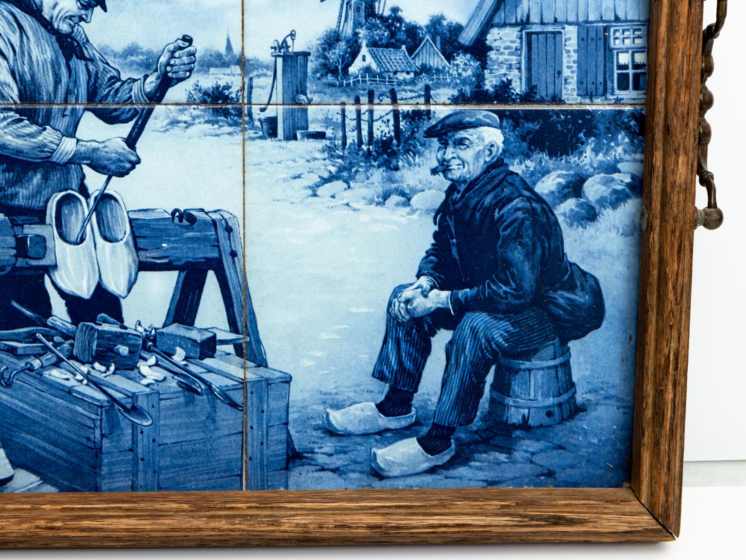 Mid-20th Century Porcelaine De Fles Delft Tray For Sale