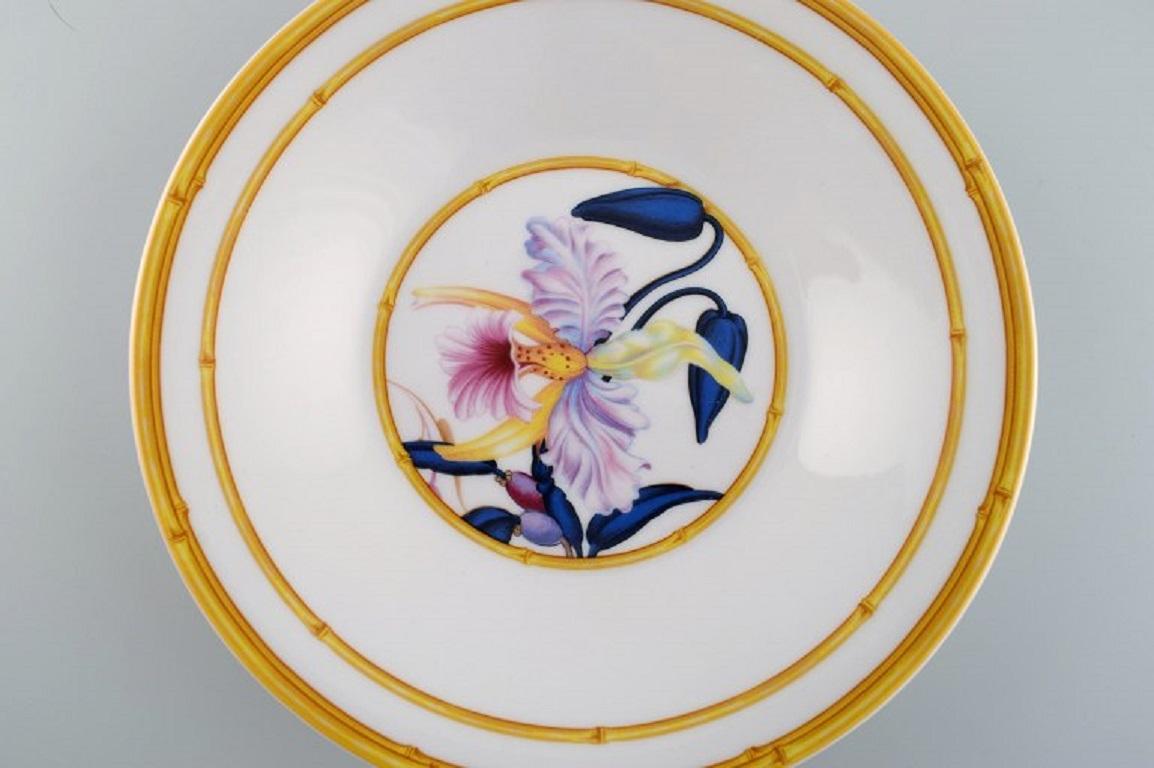 Français Porcelaine de Paris, « Aurore Tropicale », six assiettes profondes en porcelaine en vente