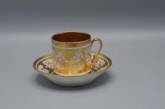 Porcelaine de Paris - Tasse à café et soucoupe 'Litron', début 19ème siècle