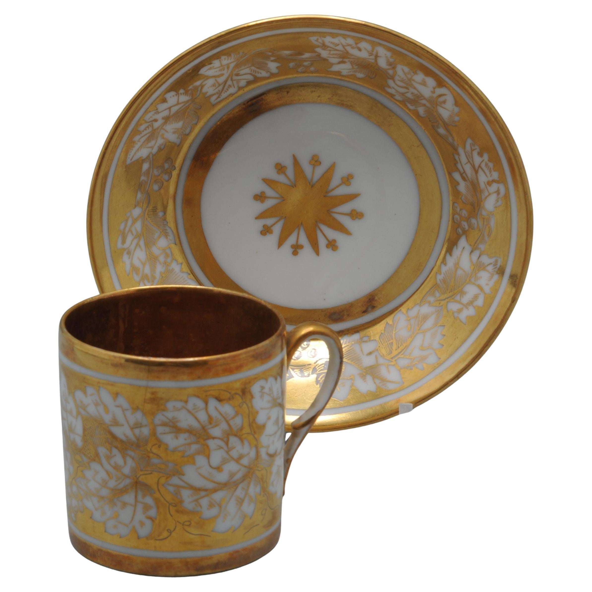 Porcelaine de Paris - Coffee cup and saucer 'Litron', early 19th century
