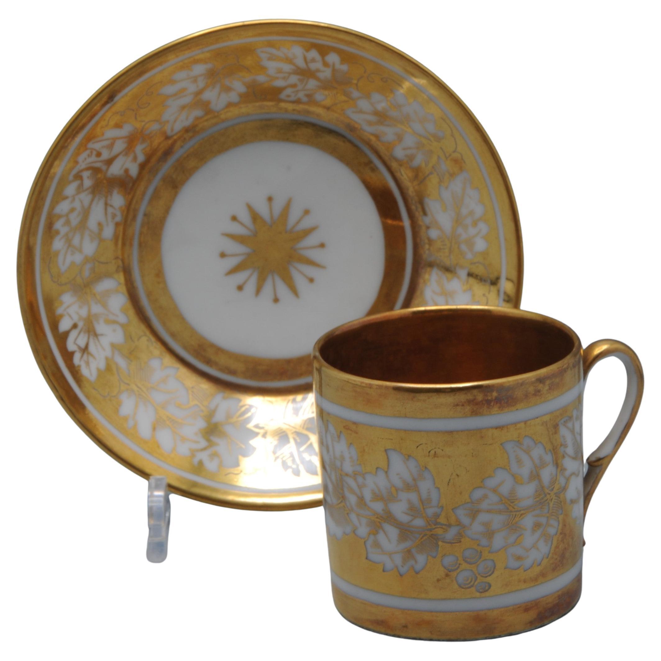 Porcelaine de Paris - Coffee cup and saucer 'Litron', early 19th century
