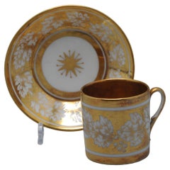 Porcelaine de Paris - Tasse à café et soucoupe 'Litron', début 19ème siècle