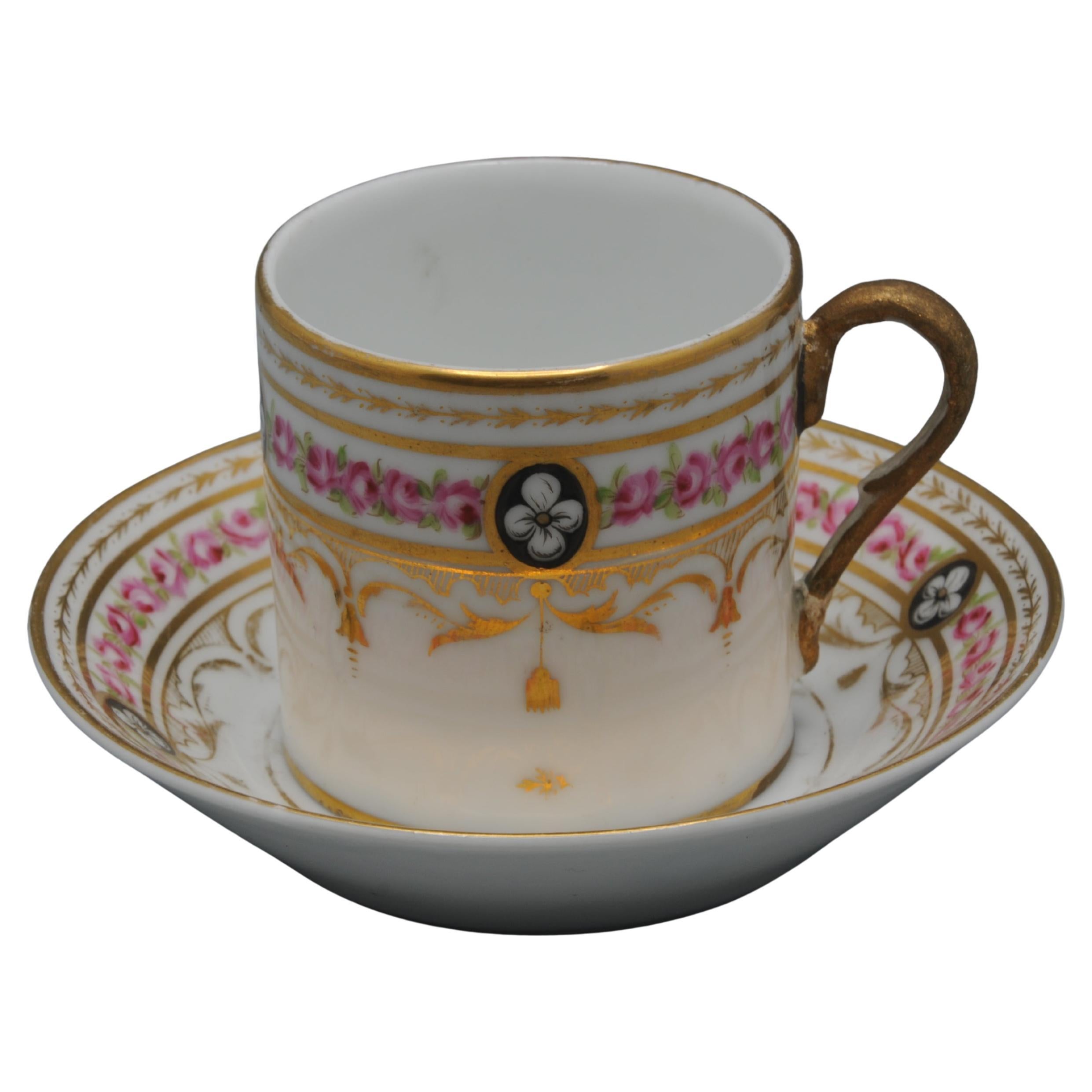 Porcelaine de Paris - Coffee cup and saucer 'Litron', late 18th century