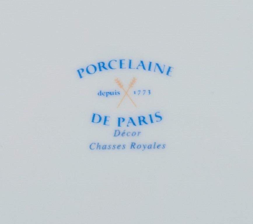 Porcelaine de Paris 'Décor, Chasses Royales', Four Large Cover Plates In Excellent Condition For Sale In Copenhagen, DK