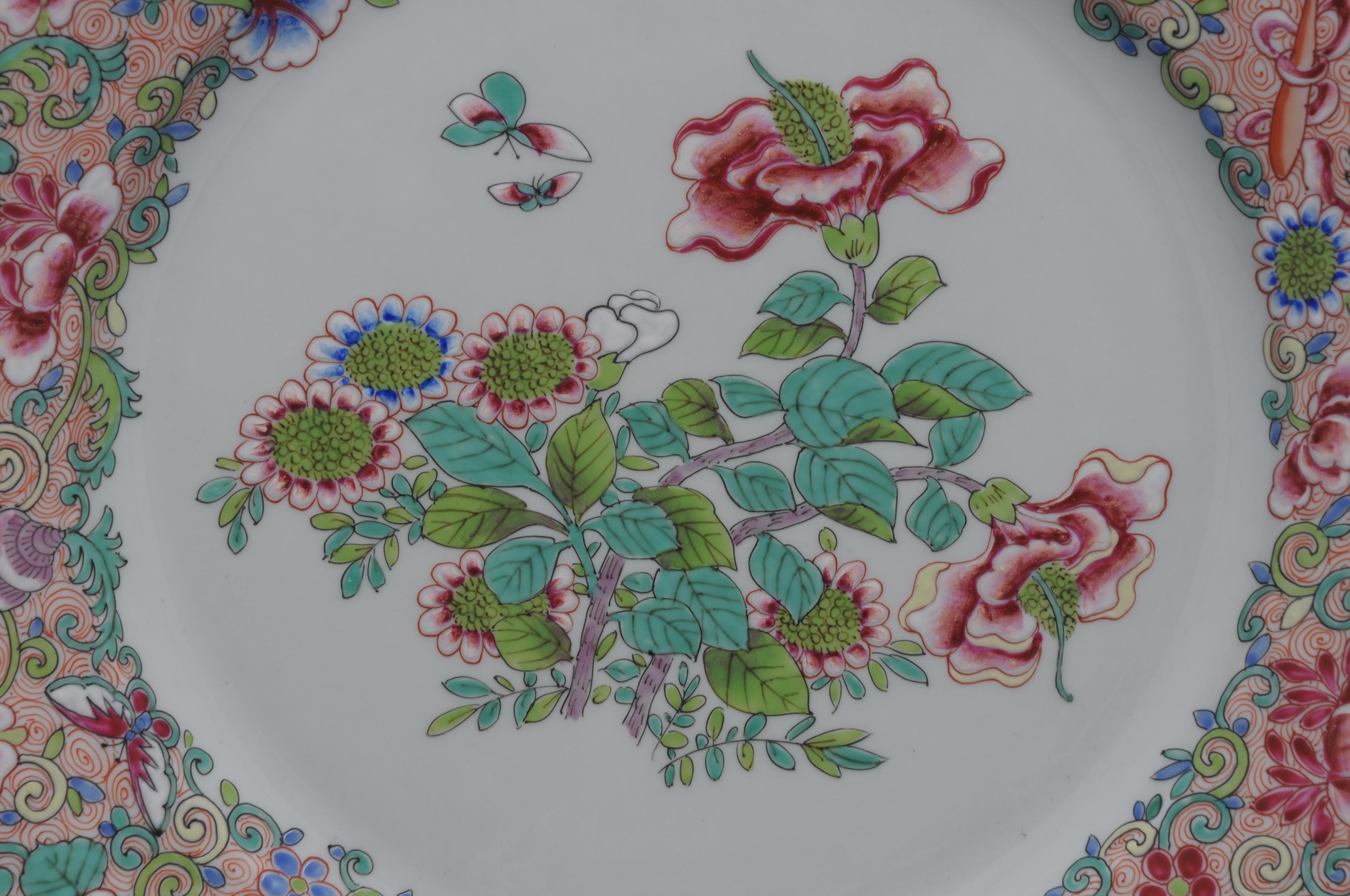 French Porcelaine de Paris - Famille rose plate For Sale