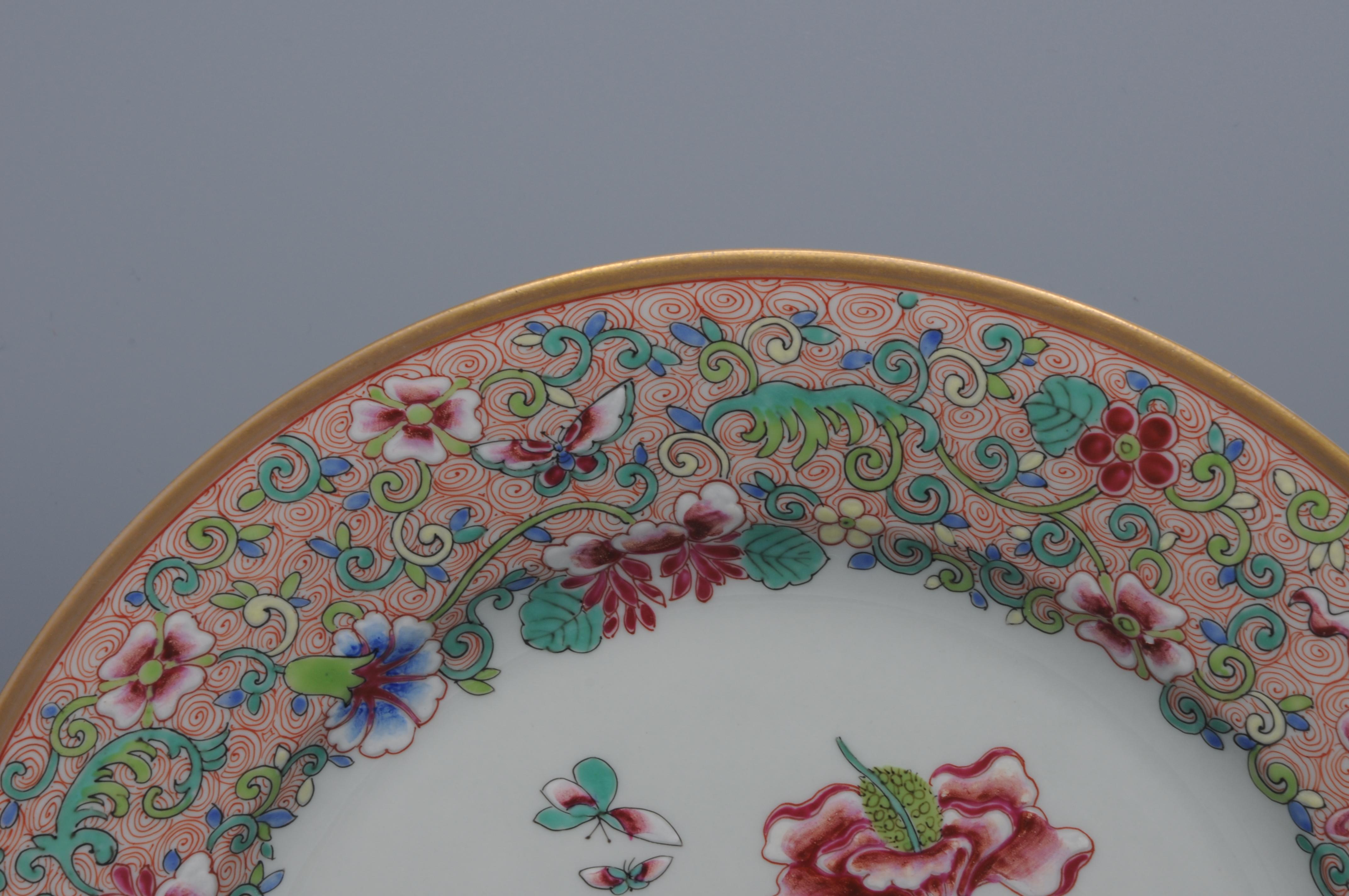 Glazed Porcelaine de Paris - Famille rose plate For Sale