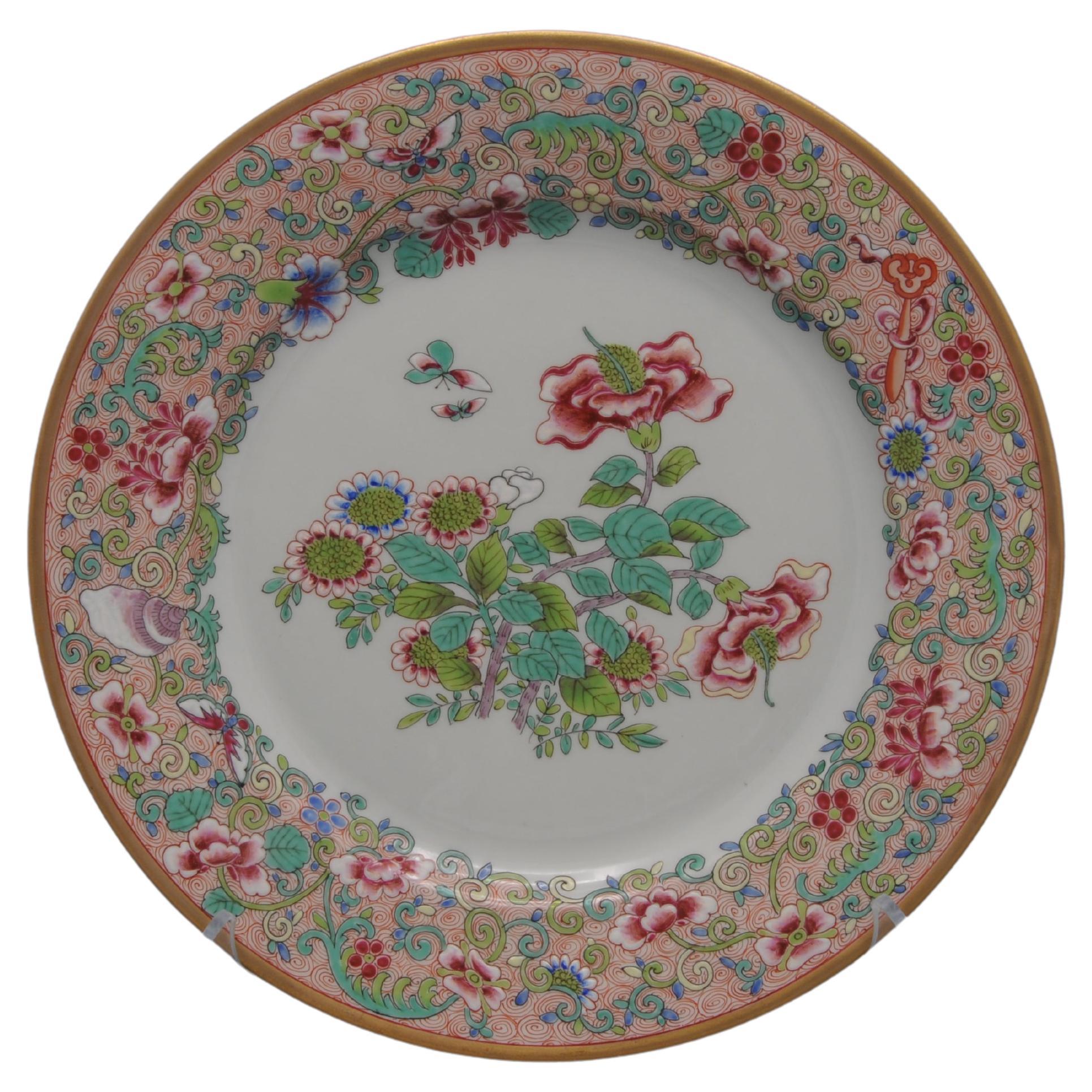 Porcelaine de Paris - Famille rose plate For Sale