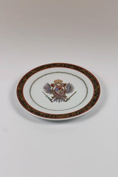Porcelaine de Paris Plate Imperial Austrian Eagle 19th Century Napoleon III