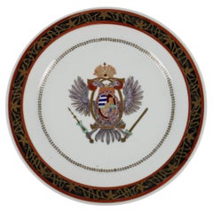 Porcelaine de Paris Plate Imperial Austrian Eagle 19th Century Napoleon III