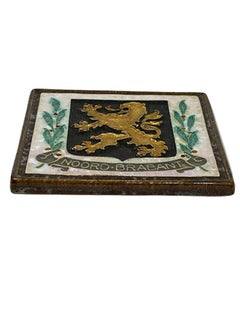 Porceleyne Fles Delft Cloisonné Tile with the Coat of Arms of Noord-Brabant