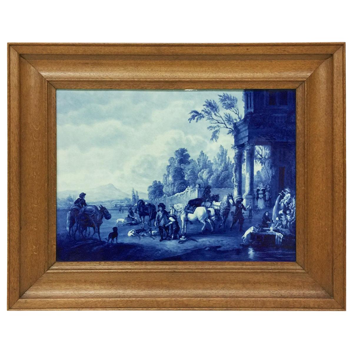 Porceleyne Fles, placca di Delft dipinta dopo un quadro di Philips Wouwerman