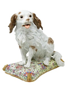 Meissen Porcelain, Bolognese Puppy on a Pillow