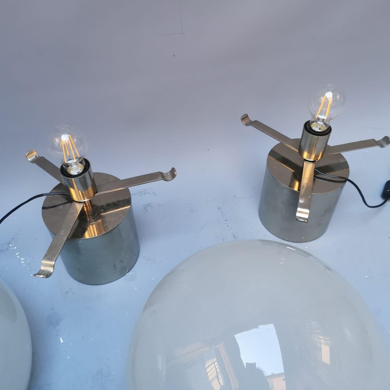 Mid-20th Century Porcino lamp by Luigi Caccia Dominioni, Azucena, set of 2 