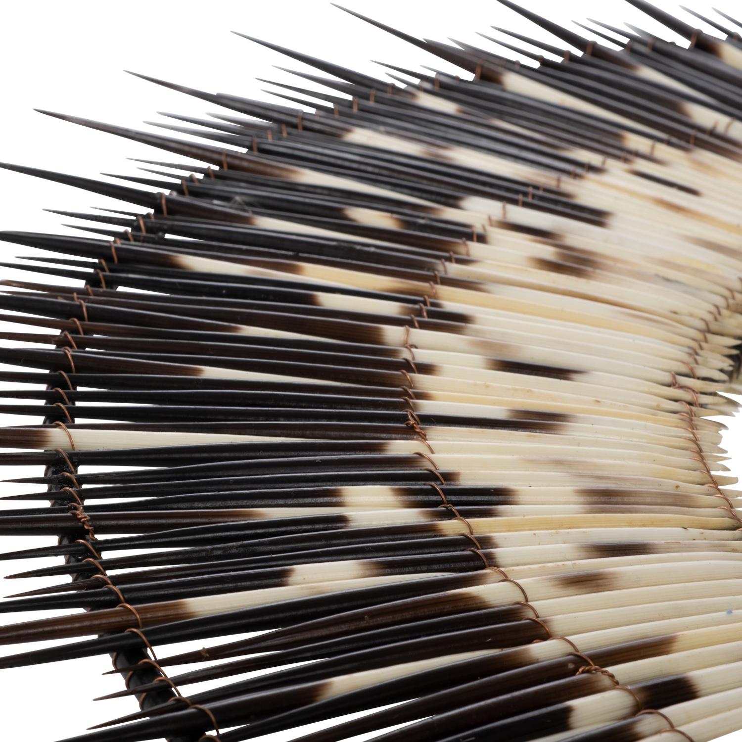Mirror-Round Small Porcupine Quill  In New Condition For Sale In New York, NY