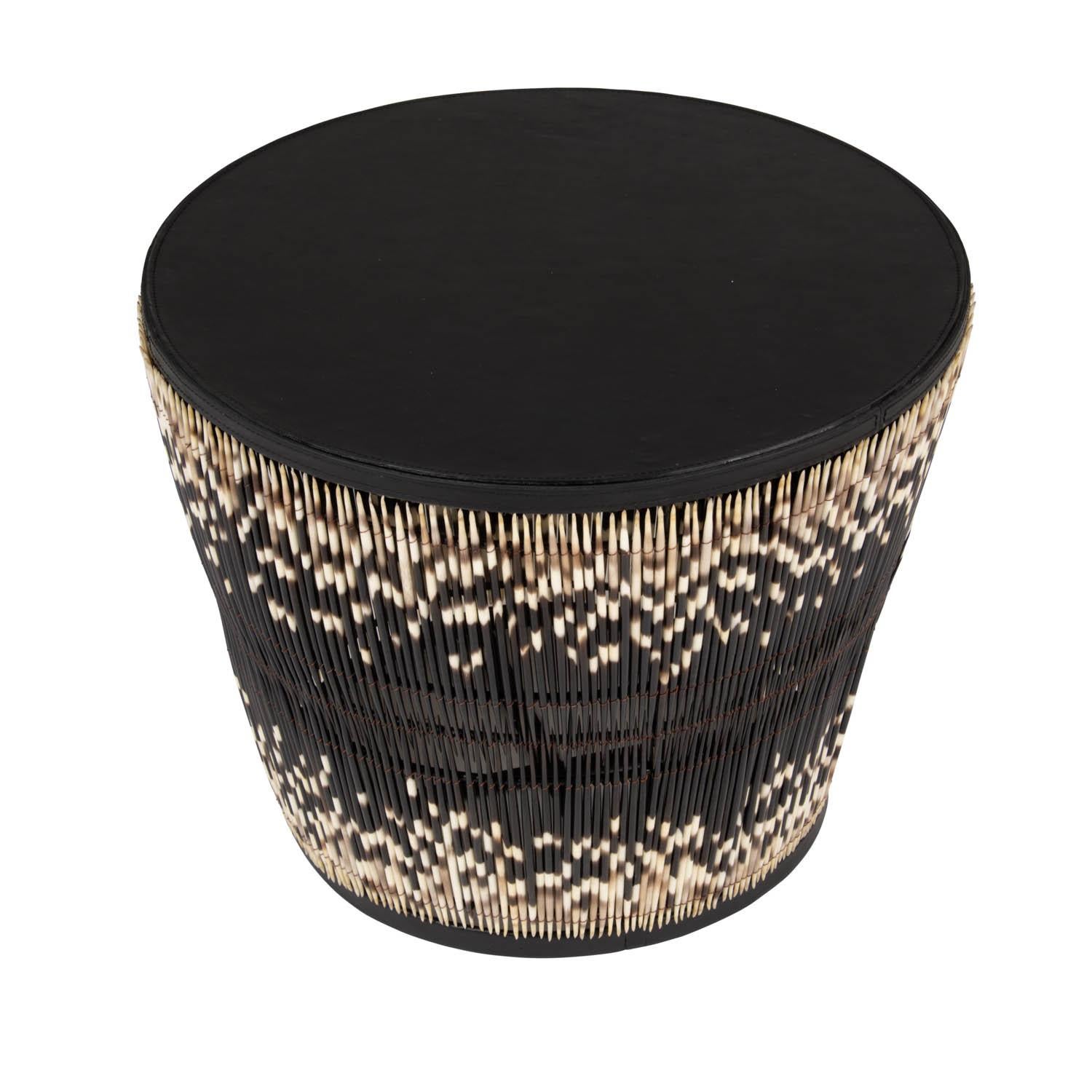 Cuir Table d'appoint en Quill de Porcupine en vente