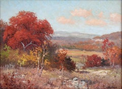 "AUTUMN LANDSCAPE"  1936  TEXAS HILL COUNTRY PAINTING