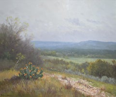 "Blooming Prickly Pear Cactus"  Texas Hill Country Landscape